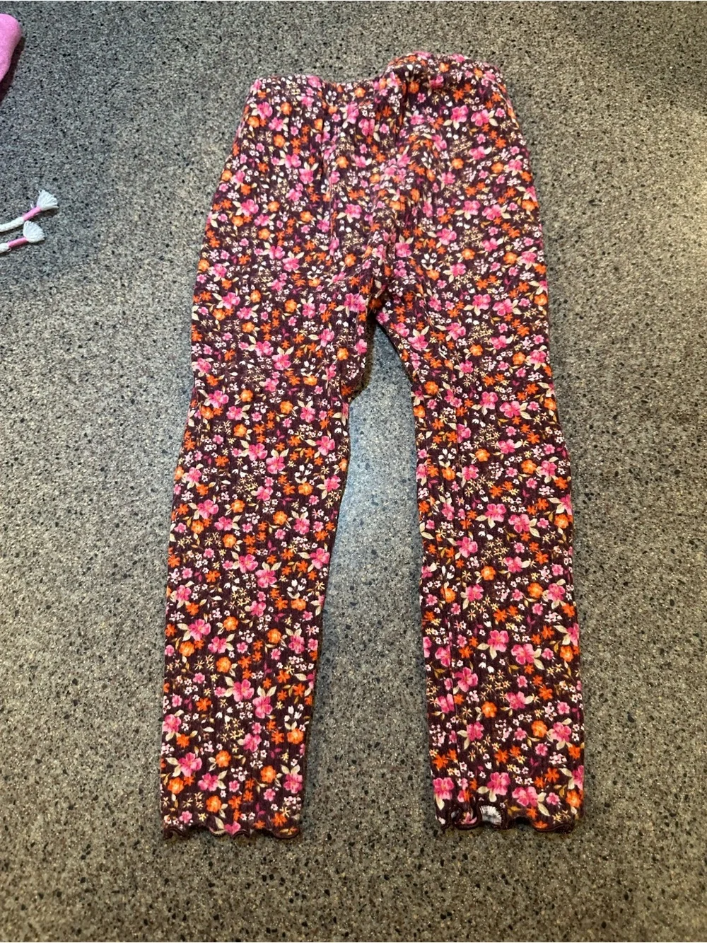 Old Navy Girls Floral Print Pants — Pink, Orange & Brown